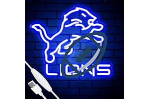 YUNYEENEEN Football Team Neon Sign, Cool Dimmable Light Up Football Team Logo Hanging USB Powered for Wall Decor, Man Cave, Bedroom, Game Room Deco, Birthday Christmas Merch Gift for Boys Fans