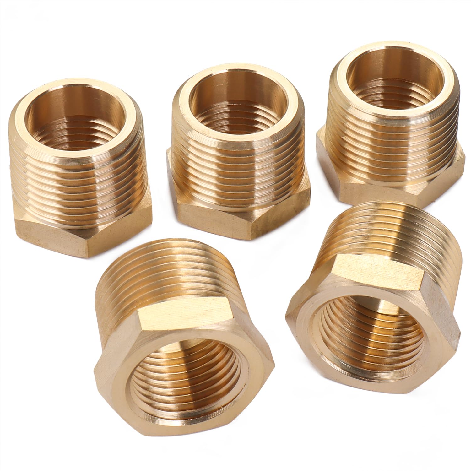 LTWFITTING Brass Pipe 3/4-Inch Female BSPP x 1/2-Inch Male BSPT Adapter Fuel Gas Air (Pack of 25)