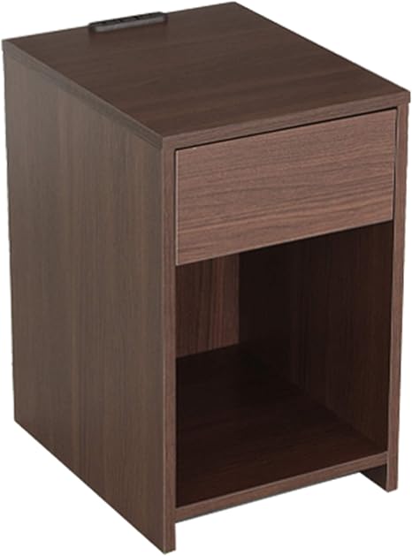 Amazon リファニ コンセント付きナイトテーブル 幅32cm サイドテーブル ベッドサイド 引出し付き 2口コンセント付き木製 ブラウン Nyx 003 Br 座椅子 オンライン通販
