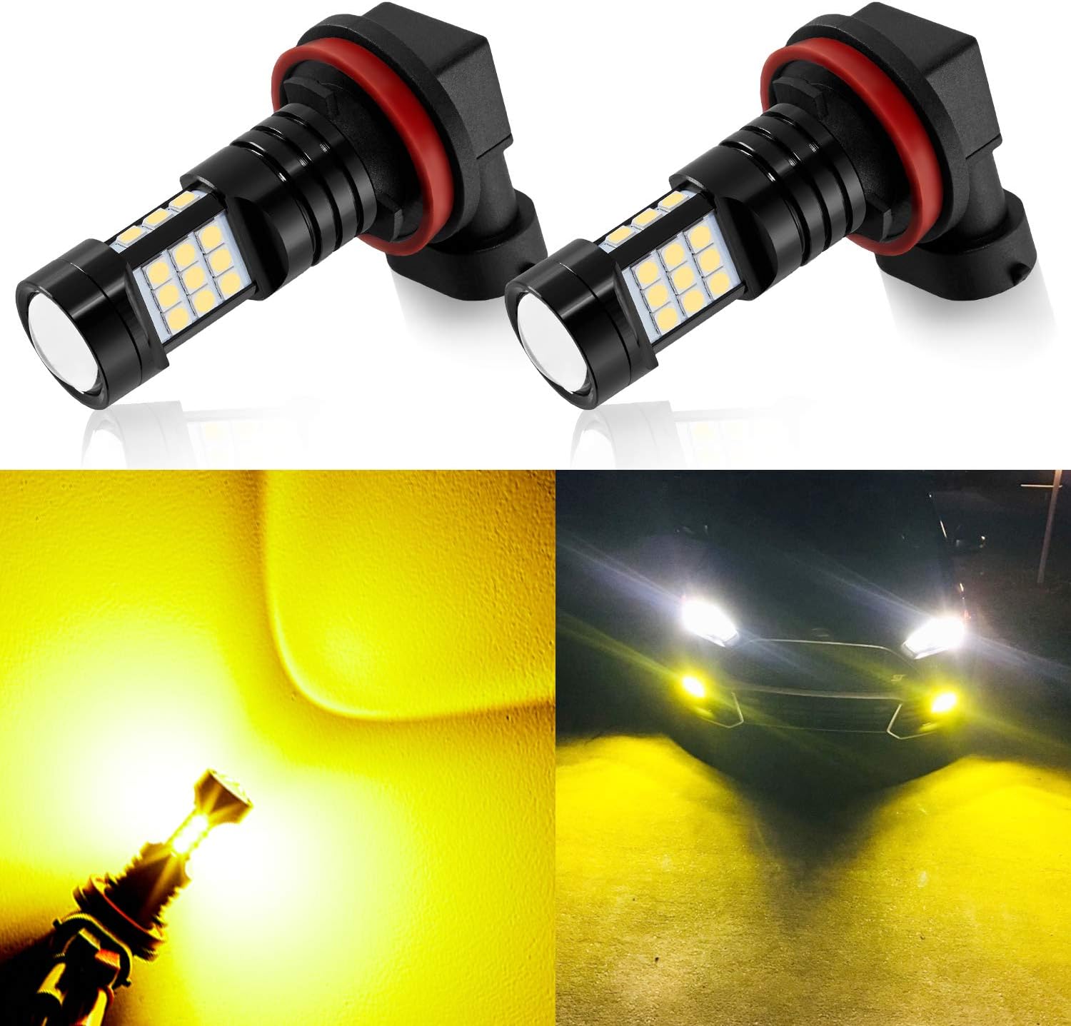 AUXLIGHT H11 LED Fog Light DRL Bulbs, 2400 Lumens Extremely