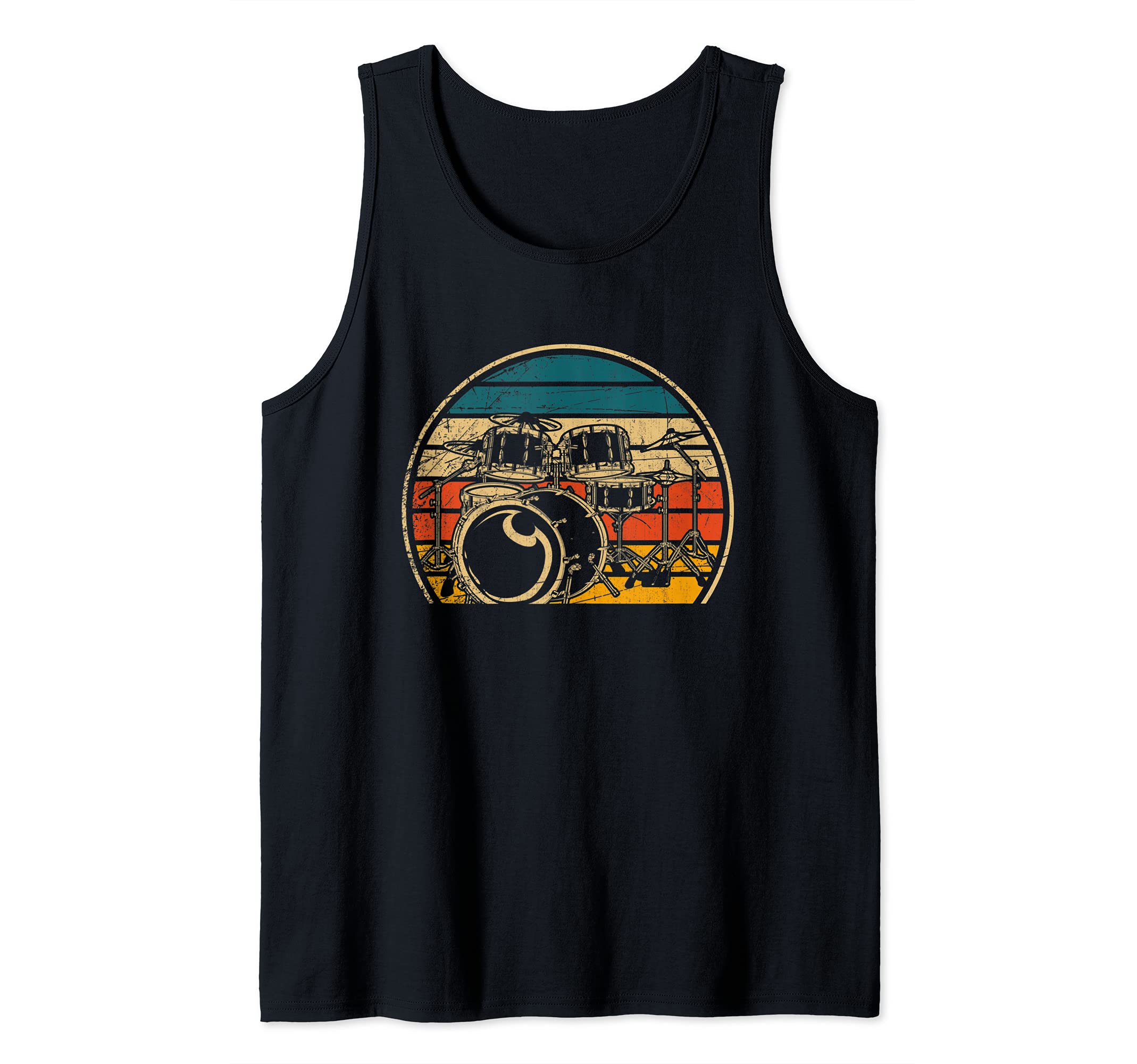 Music Drums Player Percussion Musician Drummer Retro Drums Tank Top