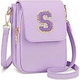 CLOUDWINGS Valentines Gifts for Kids Small Initial Crossbody Bag for Teens Vegan Leather Cell Phone Girls Purse