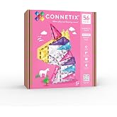 CONNETIX Magnetic Tiles Glitter Unicorn Pack, 56 Pieces