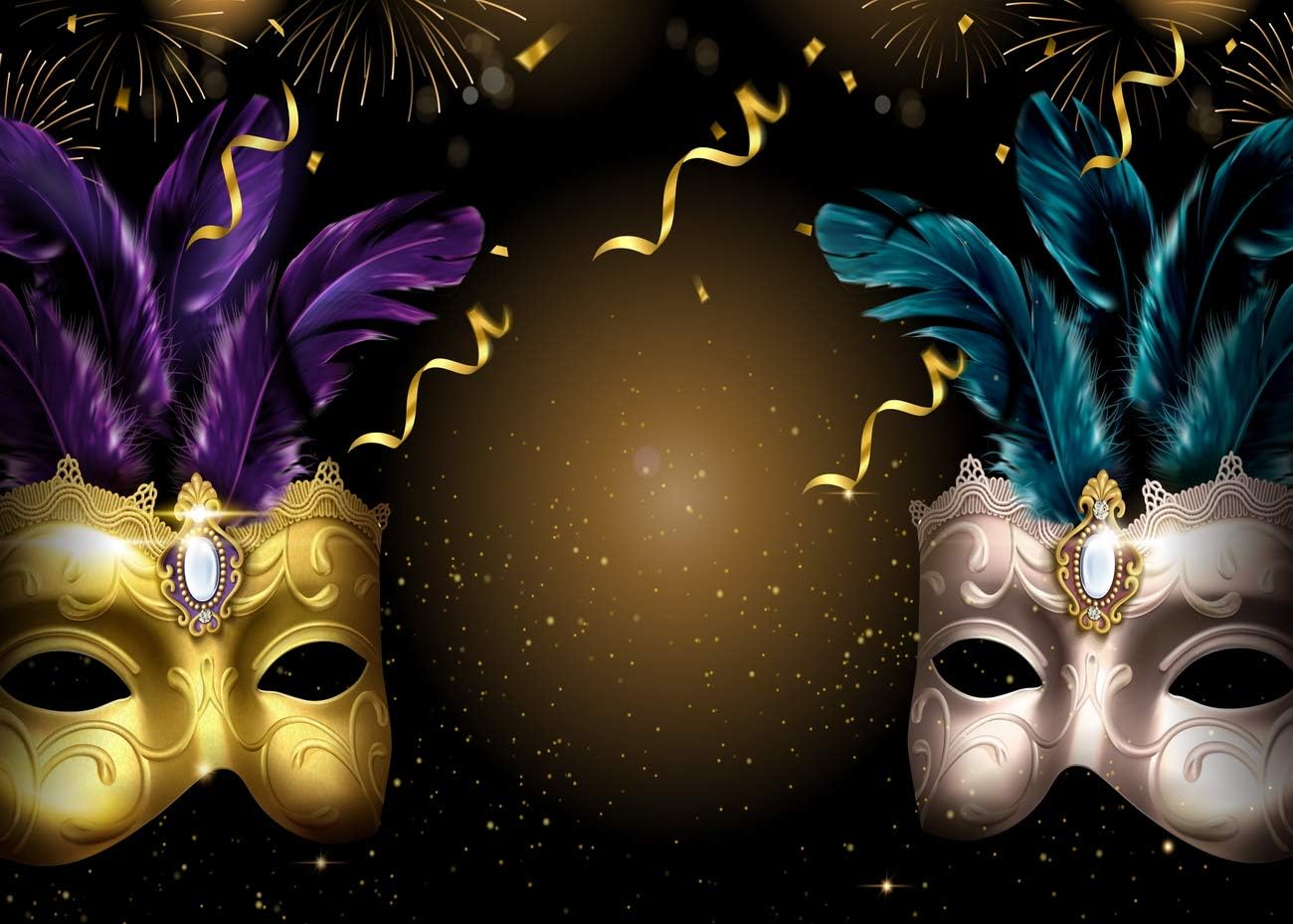 Mardi Gras Mask Photo Backdrop, Masquerade Photography