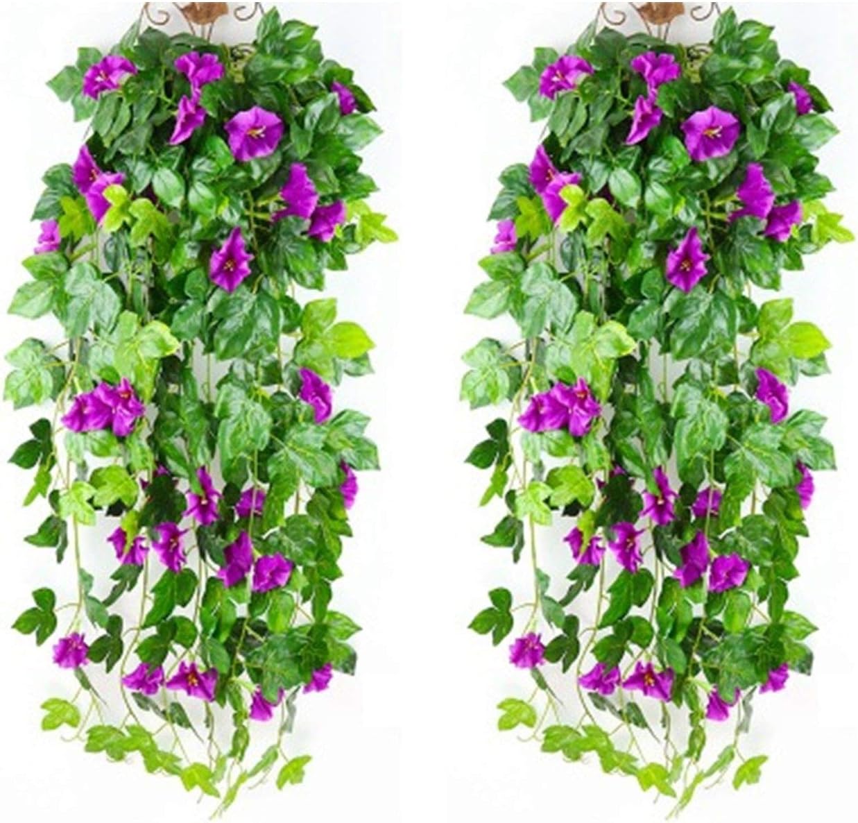 Souarts Artificial Wisteria Basket for Hanging Basket Fake Flowers Hanging Flower Wedding Bouquet Indoor Outdoor Decor