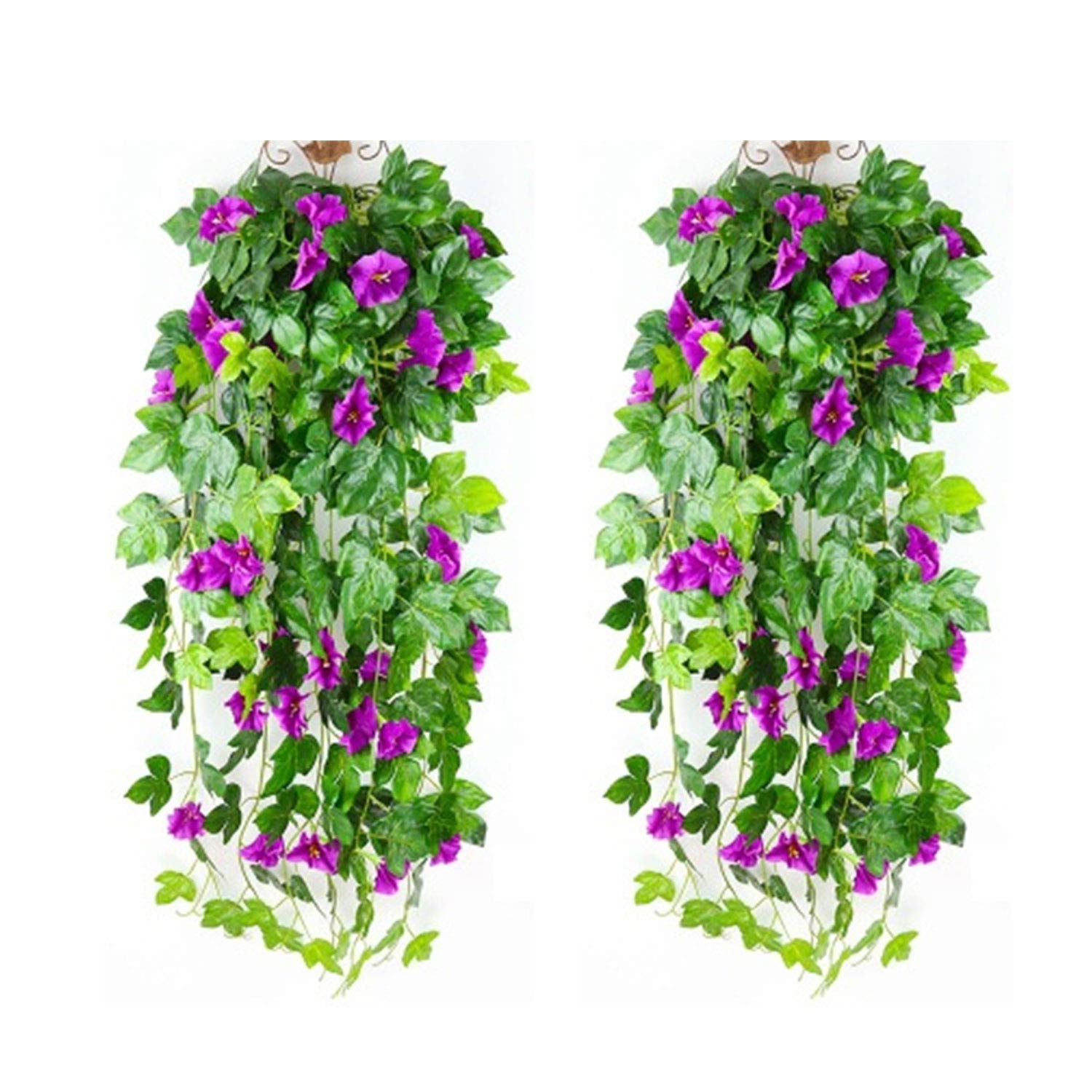 Souarts Artificial Wisteria Basket for Hanging Basket Fake Flowers Hanging Flower Wedding Bouquet Indoor Outdoor Decor