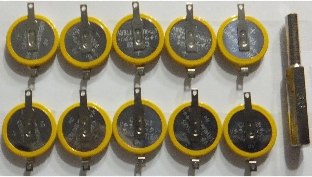10 Game Boy Save Game Batteries CR2025 Tab + 3.8mm Security Screw Bit [Pokemon]