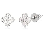 Limerencia F136 Pure Titanium Hypoallergenic Implant Grade Studs, G23 Small Dainty Cubic Zirconia Earrings for Women's Sensitive Ears