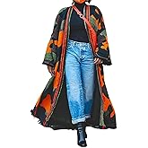 Seltaon Camo Long Cardigan Sweaters for Women Open Front Fall Knit Camouflage Cardigans Sweater Coat Outwear Plus Size Trendy