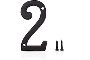 JERRYBABY 3 Inch House Numbers- Special Cast Iron Home Address Number- Easy Install (3 Inch High, 2)