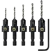 Snappy 5pc Gold Screw Countersink Drill Bit Set 5/64-9-64" USA