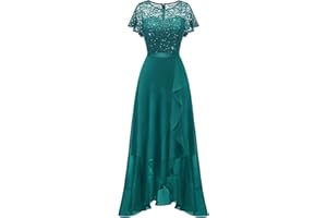 BeryLove Formal Dresses for Women 2025 Wedding Guest with Slit Cocktail Elegant Lace Long Prom Dress