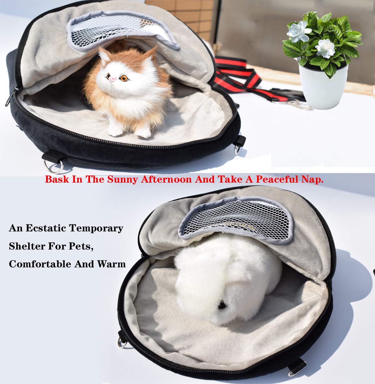 Pet Carrier Bag, 2020 Upgraded Hamster Carrier Super Soft Coral Fleece Pet Sling Carrier Portable Outgoing Travel Bag with Adjustable Shoulder Strap and Breathable Mesh for Sugar Glider Squirrel Etc