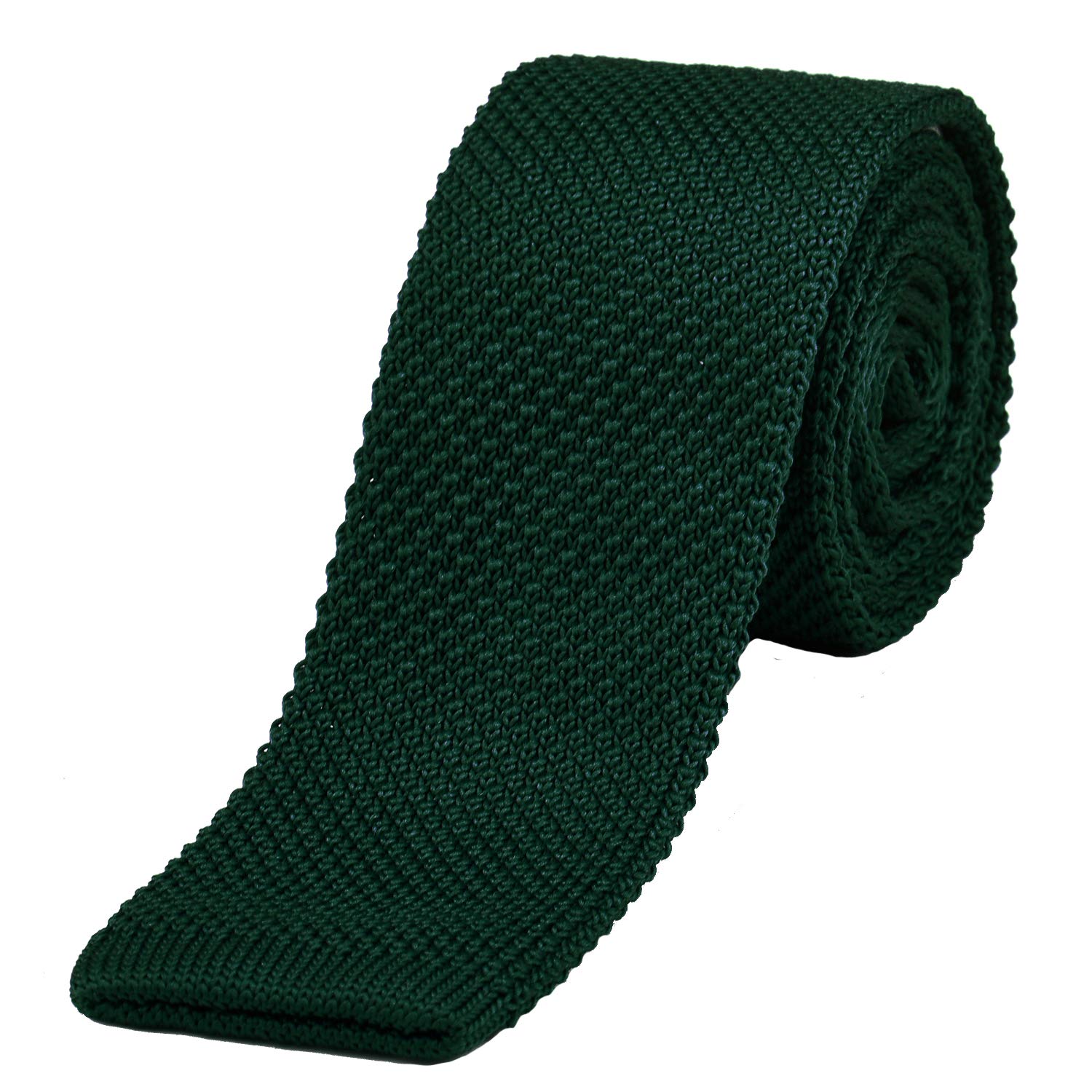 DonDon Men's Knit Tie handmade Dark Green