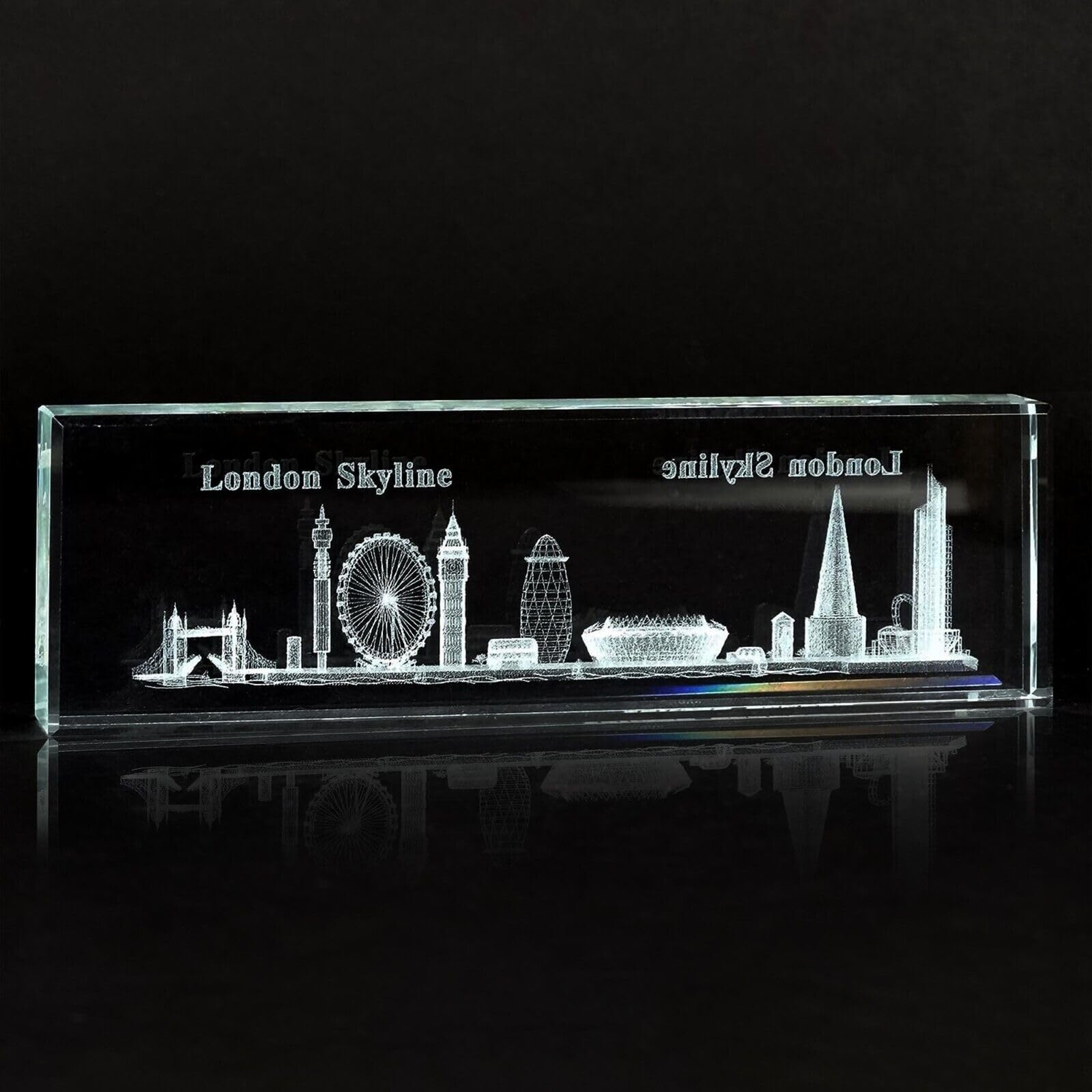 Laser Art Crystal - London Skyline (Short), Detailing all Popular Iconic Landmarks of London