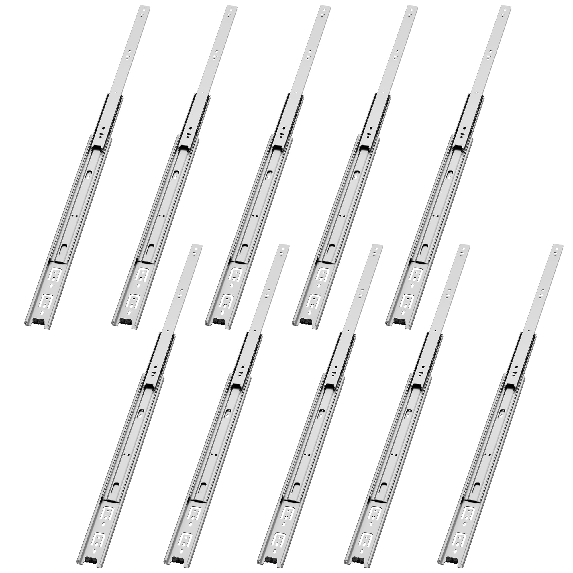 VADANIA 200mm Residential Drawer Runners #A45 Silver, 45kg Load Capacity Full Extension Ball Bearing, Side Mount, Replacement Slides for Kitchen Cabinet, Home, Office Drawers, 5 Pairs (10 Packs) — image 1