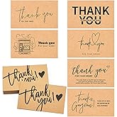 210pcs 7 Styles Kraft Paper Business Card, Words Message Notes Paper Tags Mini Thank You Cards for Supporting My Small Business Greeting Card 3.54"x2" Bulk for Retail Store