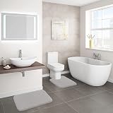 Non Slip Bath Mat Ultra Soft Thick 50x80cm 50x60cm U Shape Light Gray view 2