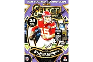 2025 Panini SELECT Football Series Sealed 24 Card Blaster Box Featuring 3 BLASTER EXCLUSIVE Red and Blue Shock Parallel Cards PLUS