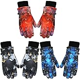 Bencailor 3 Pairs Kids Winter Gloves Waterproof Snow Ski Gloves Warm Windproof Adjustable Mittens for Boy Girl Outdoor
