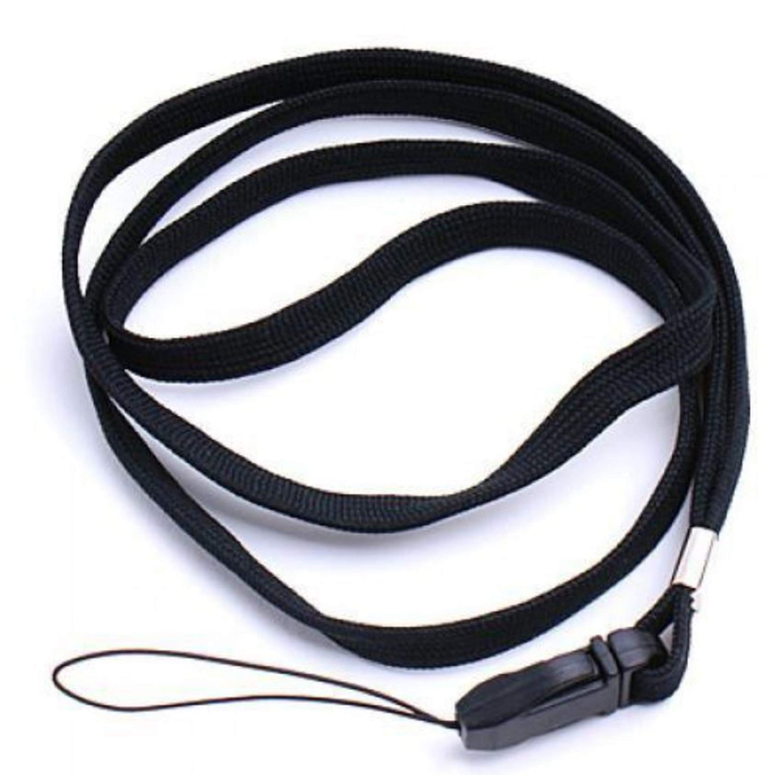 Black Lanyard 16 inch Length for ID Badge Holder Phone Camera Neck Strap Two Parts with Clasp by Noondl Stationary