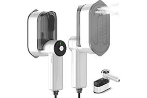 QUUEJENL Travel Steamer for Clothes - 1000W Portable Mini Travel Clothes Steamer Iron, 8FT Power Cord, Collapsible Design, Travel College Dorm Home Essentials (White)