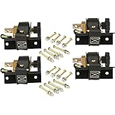 Mytee Products 1-1/2" x 7' Black Ladder Rack Ratchet Straps with J-Hook (2 Pair) - 500 lbs Square Tube Mount - Retractable Ratchet Tie Down Strap for Roof Rack