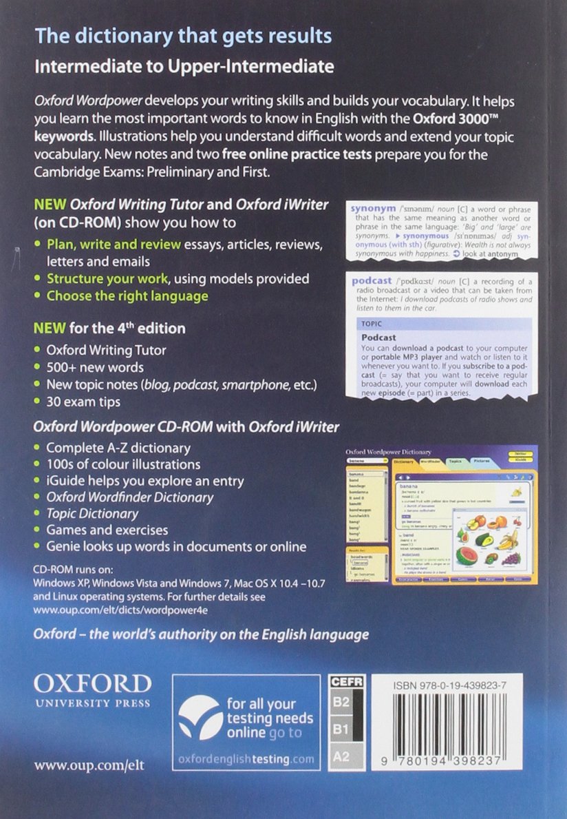 4th Pack (with ... Edition CD-ROM Wordpower Oxford Dictionary,