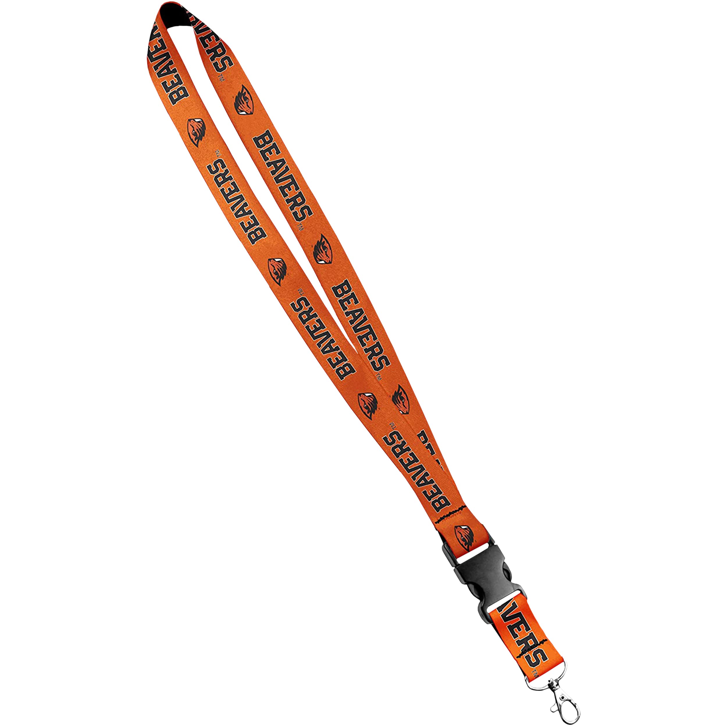 Oregon State Beavers - Satin Keychain Necklace, Oregon State ID Badge Holder - 1 Inch, Orange