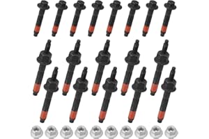 YEHERIT 5.7 Exhaust Manifold Bolts & Nuts Compatible with Chrysler 300, Jeep, Dodge Charger Challenger, Ram 1500 2500 2009-2020 V8 Engines Replace# 03309 (Left & Right)