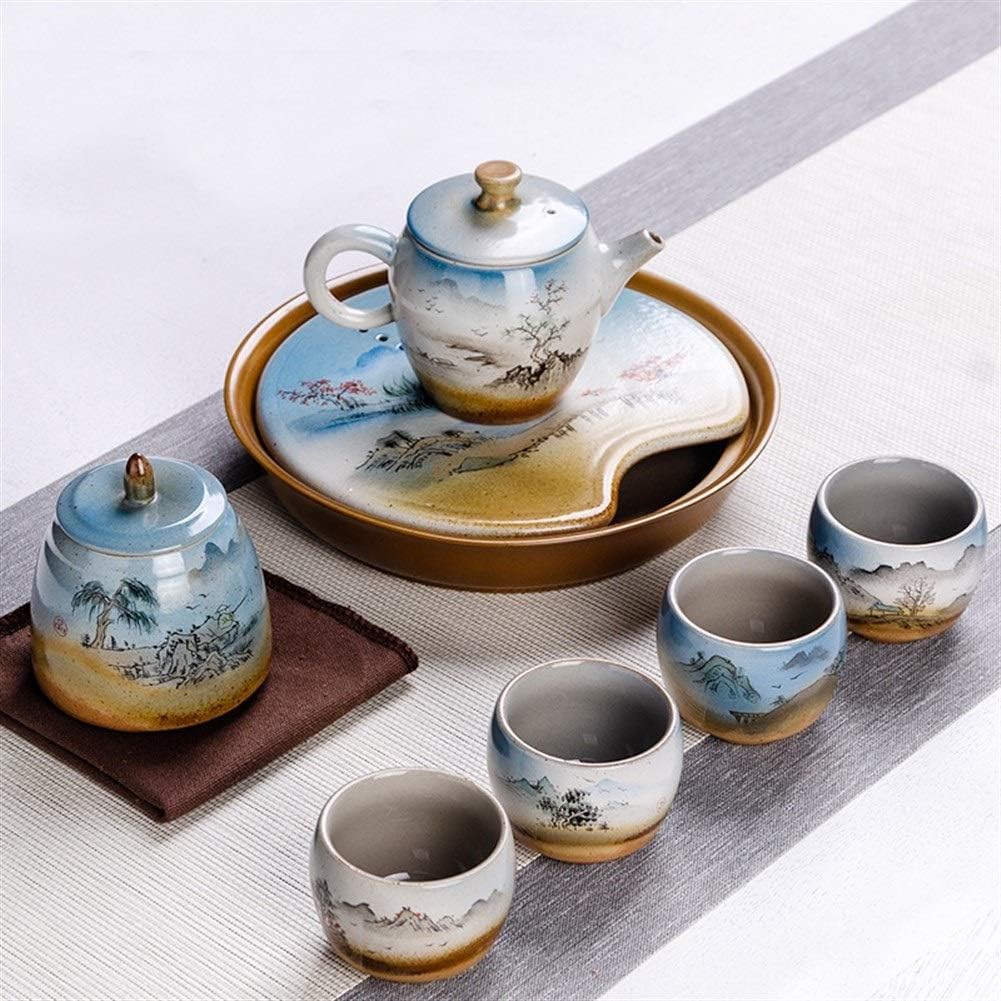 Maingf Portable Travel Tea Set - 100% Handmade Chinese/Japanese Vintage Kungfu Gongfu Tea Set -Porcelain Teapot & Teacups & with a Portable Travel Bag