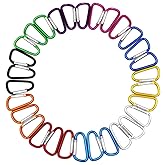 FGen 30pc D-Shaped Aluminum Alloy Clasp, Suitable for Family, RV, Camping, Fishing, Hiking and Key Clasp