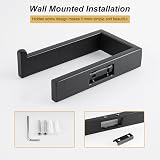 Sayayo SUS304 Stainless Steel Toilet Paper Holder Matte Black Square EGKN2211-B view 4