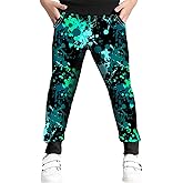 BINPAW Boys Printed Pants Funny 3D Graphic Drawstring Jogger Sweatpants for Kids 4-16Y