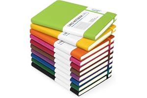 Dynta Hardcover Journal Notebooks, 10 Packs A5 Lined Journals Bulk for Writing 200 Pages/100Sheets, 8.4 x 5.8 inch, 10 Colors Classic Ruled Notebook for Work/Travel/College/Note Taking
