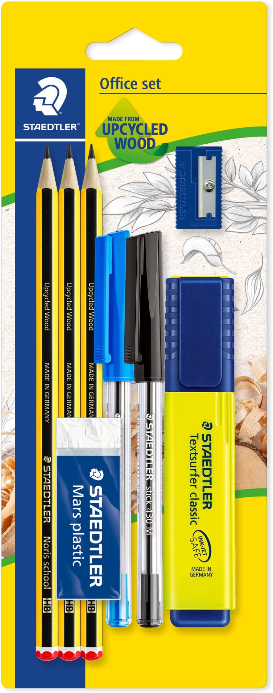 Staedtler Noris Office Set Assorted Pencils Pens Highlighter Eraser Sharpener