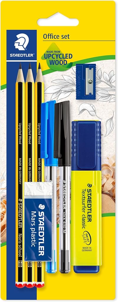 Staedtler Noris Office Set Assorted Pencils Pens Highlighter Eraser Sharpener