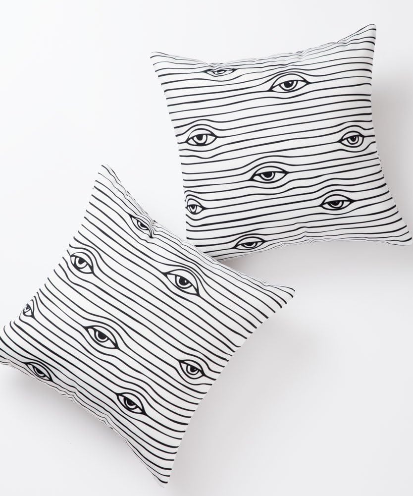 Eyes Decorative Throw Pillow Covers Set of 2 Abstract Art Pillowcase Cushion Home Décor, 18 x 18 Inch