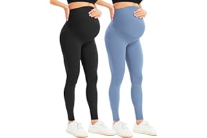 BONVIGOR Women's Maternity Leggings Over The Belly Bump Workout Full Length Leggings Running Active Yoga Pants