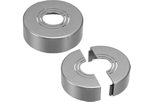 PATIKIL Wall Split Flange 0.8/1/1.3 Inch, 2Pcs 0.8" Thicken Cuttable ABS Round Escutcheon Plate Cover Buckle for Water Pipe Faucet Decoration, Grey