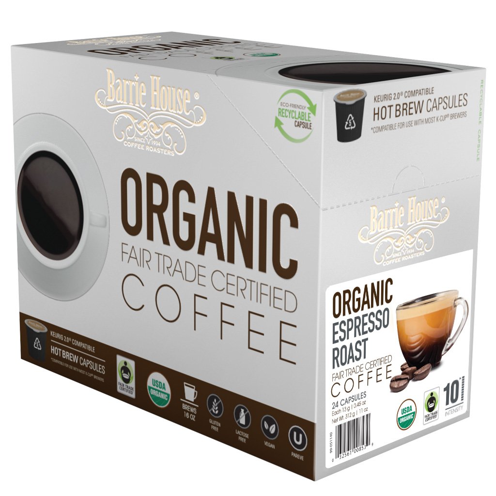 Barrie House Fair Trade Organic Espresso Roast Single Serve Capsules