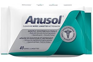 Anusol Cleansing Wipes - Gently Soothes & Cools, Made with Naturally Derived Ingredients, Hypoallergenic, Clincially Tested -