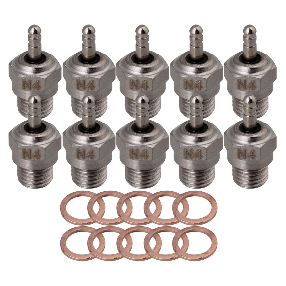 BQLZR RC1:8 1:10 (70117) Stainless Steel Spark Plug Replacement for N4 15-28 Hot