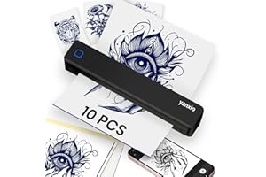 YANXIO Tattoo Stencil Printer, Bluetooth Tattoo Printer with Super Slime Design,Portable Tattoo Machine, Tattoo Transfer printer, Compatible with Android, iOS, Windows, MacOS, Support Mobile & PC (Black)