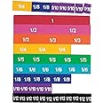 Learning Resources Magnetic Rainbow Fraction Tiles, Visual/Tactile Learning, Soft Foam Magnetic Tiles, 51 Pieces, Ages 6+, Mu