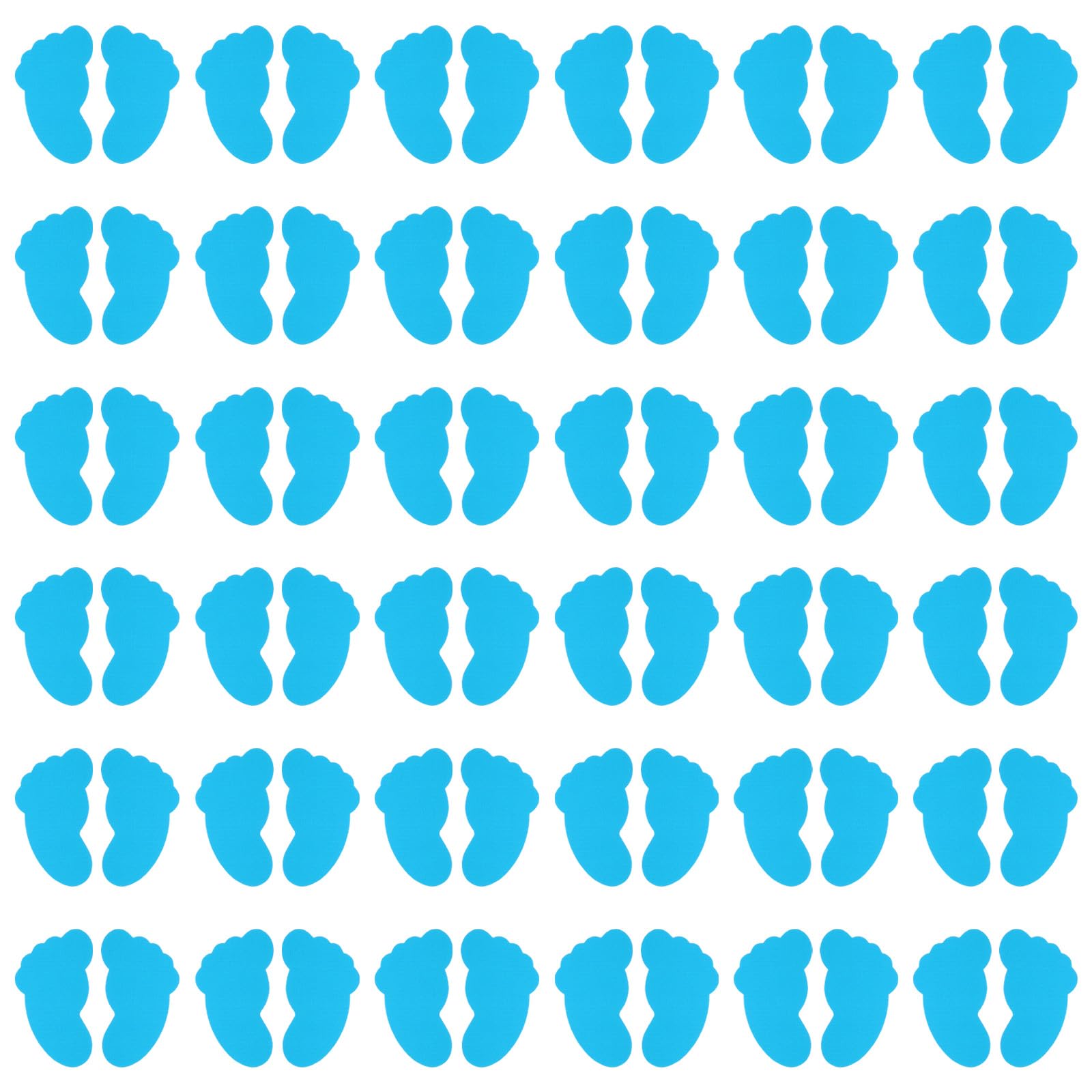 PATIKIL Foot Shaped Carpet Markers, 72pcs (36pairs) Nylon Floor Spots Markers Colorful Hook and Loop Marker Dots for Classroom Teacher Supplies, Sky Blue