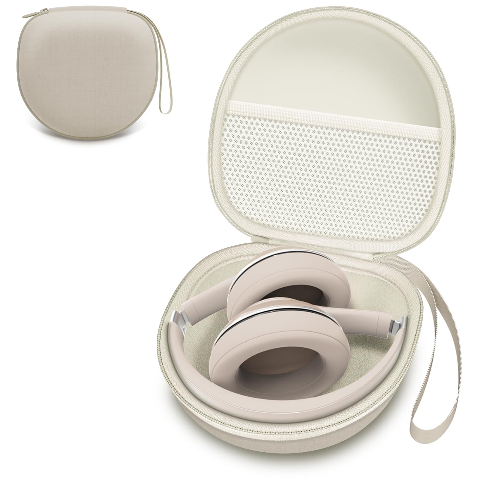 Headphone Headset Case for Folding Headphone, Beige