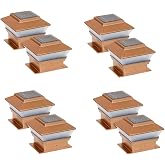 8 Pack Solar Powered Copper Outdoor Garden Deck Patio Fence Pathway Post Light (PL244, Copper - 1 LED)