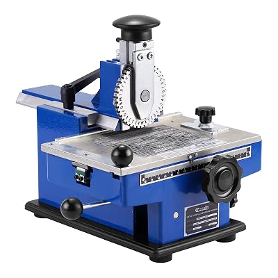 Consfly Metal Nameplate Stamping Machine Semi-Automatic Embosser Label Printing Marking Machine Dog Tag Printer (2.5mm Character Wheel)