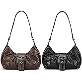 JATEBI Y2k Purses for Women 2 Pack, Punk Top Handle Women's Hobo Shoulder Bag Clutch Purse Goth Handbag Trendy Underarm Bag for Women